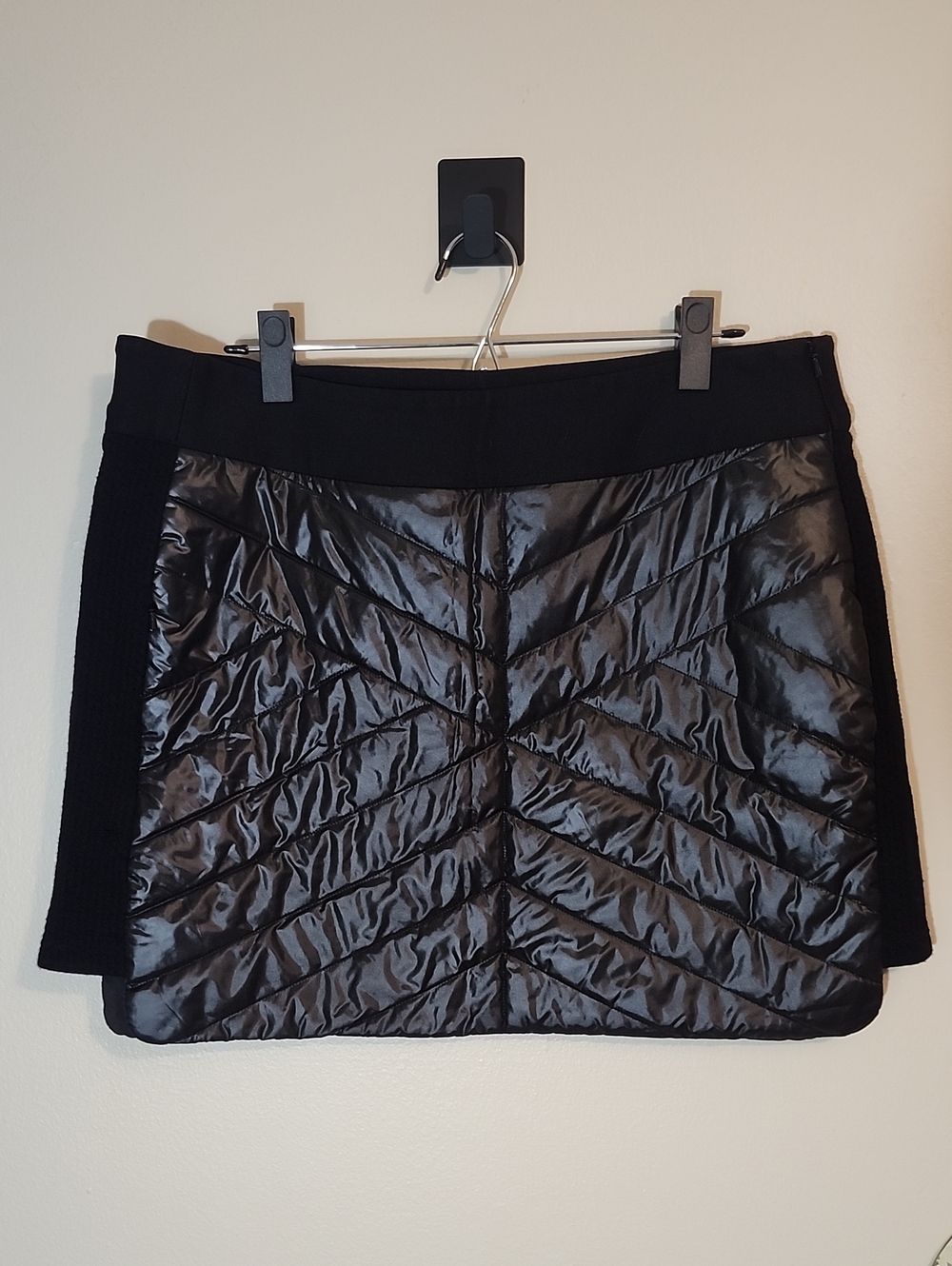Krimson Klover Black Quilted Chevron Mini Skirt XL
